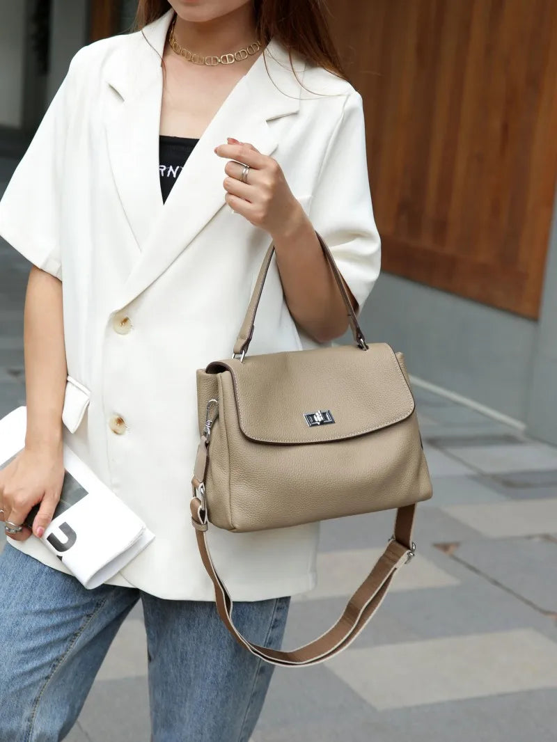 Designer ladies leather bag retro shoulder & crossbody office purse