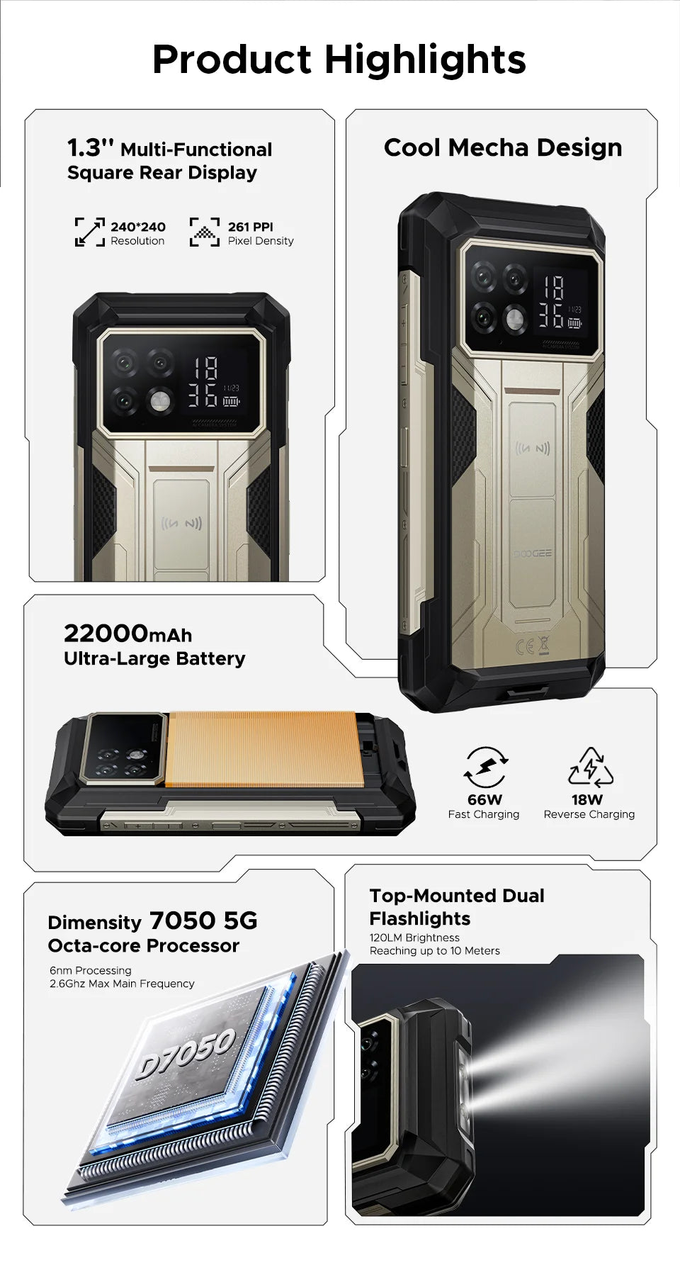 DOOGEE S200 Max Outdoor 5G - 22000 mAh Akku, 66 W, 6,72 Zoll