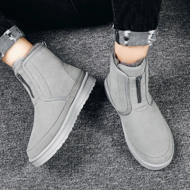 Ghete de iarnă Shangkaka, căptușite călduros - fermoar, căptușeală din pluș, talpă antiderapantă