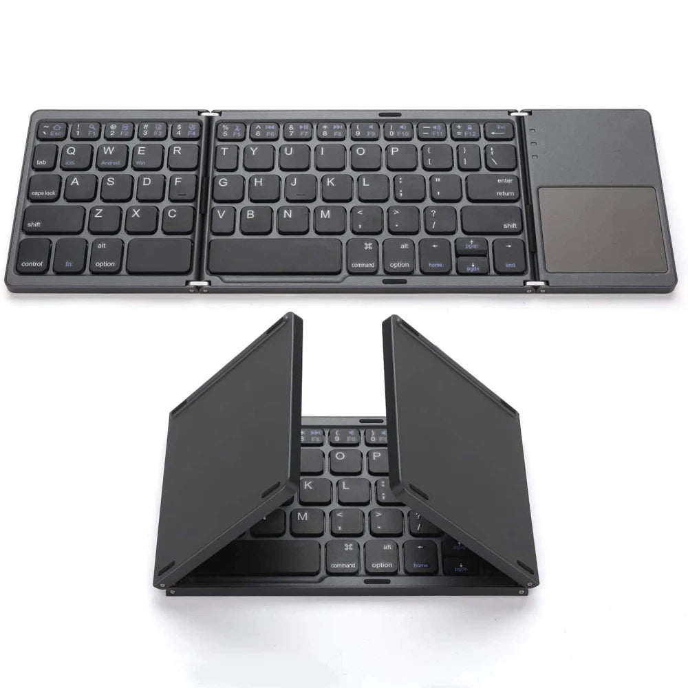 Bluetooth-Tastatur 2025: Portable Mini Three Folding Wireless Foldable Touchpad iOS Android Collection