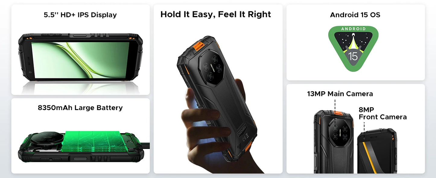 DOOGEE Fire 3 Robustes - 8350mAh Akku, 5,5 Zoll Display, 12 GB RAM