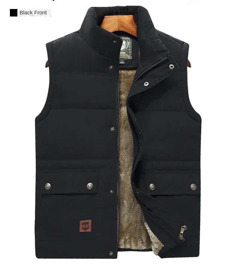 MAINKU Puffer-Weste Leicht Mit Fleecefutter Reißverschluss Größe 8XL - Warme Herren Weste Outdoor