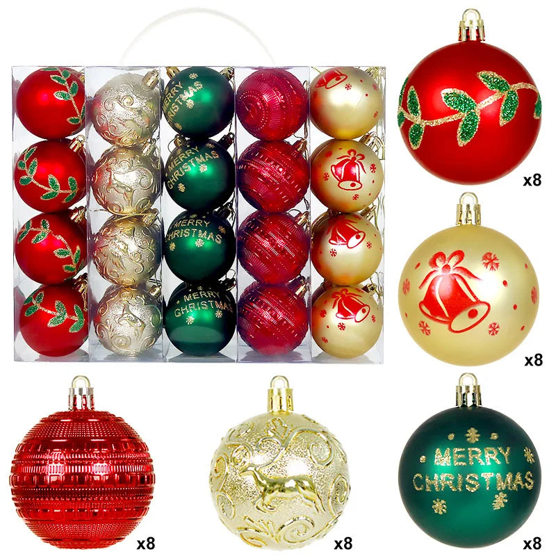 Neues Weihnachtsball-Set Handbemalt - Kapazität 40 Stück Ø6 cm