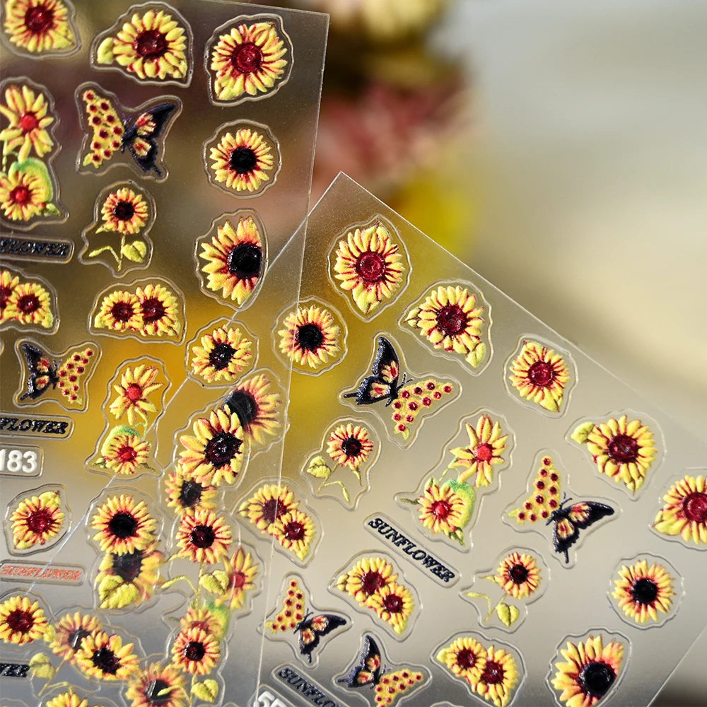 Choice 5D Sonnenblume Nailsticker - Selbstklebend 10x6cm