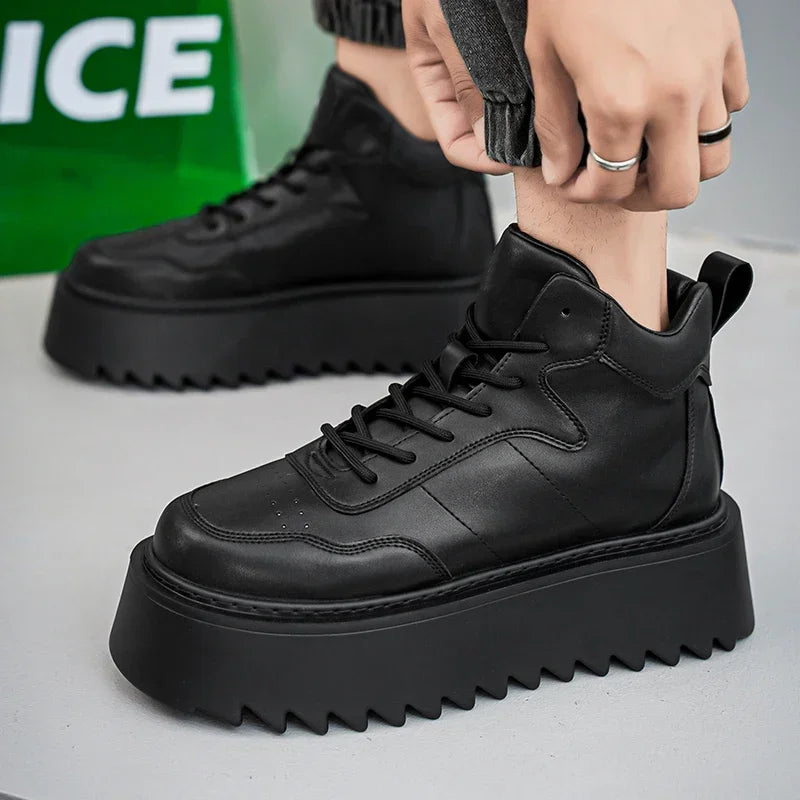 Nova Runner High Top Leder Komfort- Plateau 3cm Größe 42-46