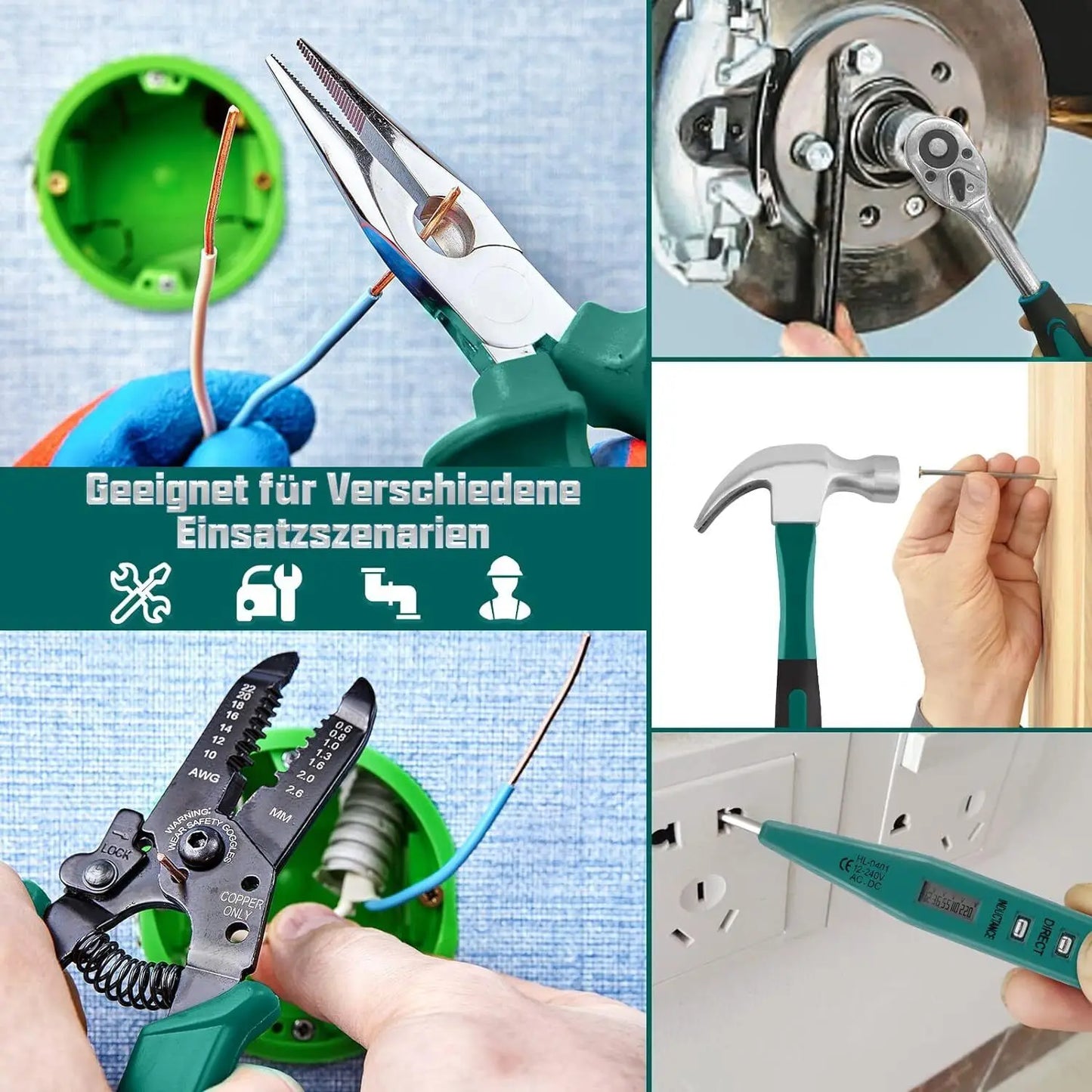 198-teilig Auto-Reparatur-Werkzeug-Set mit Koffer