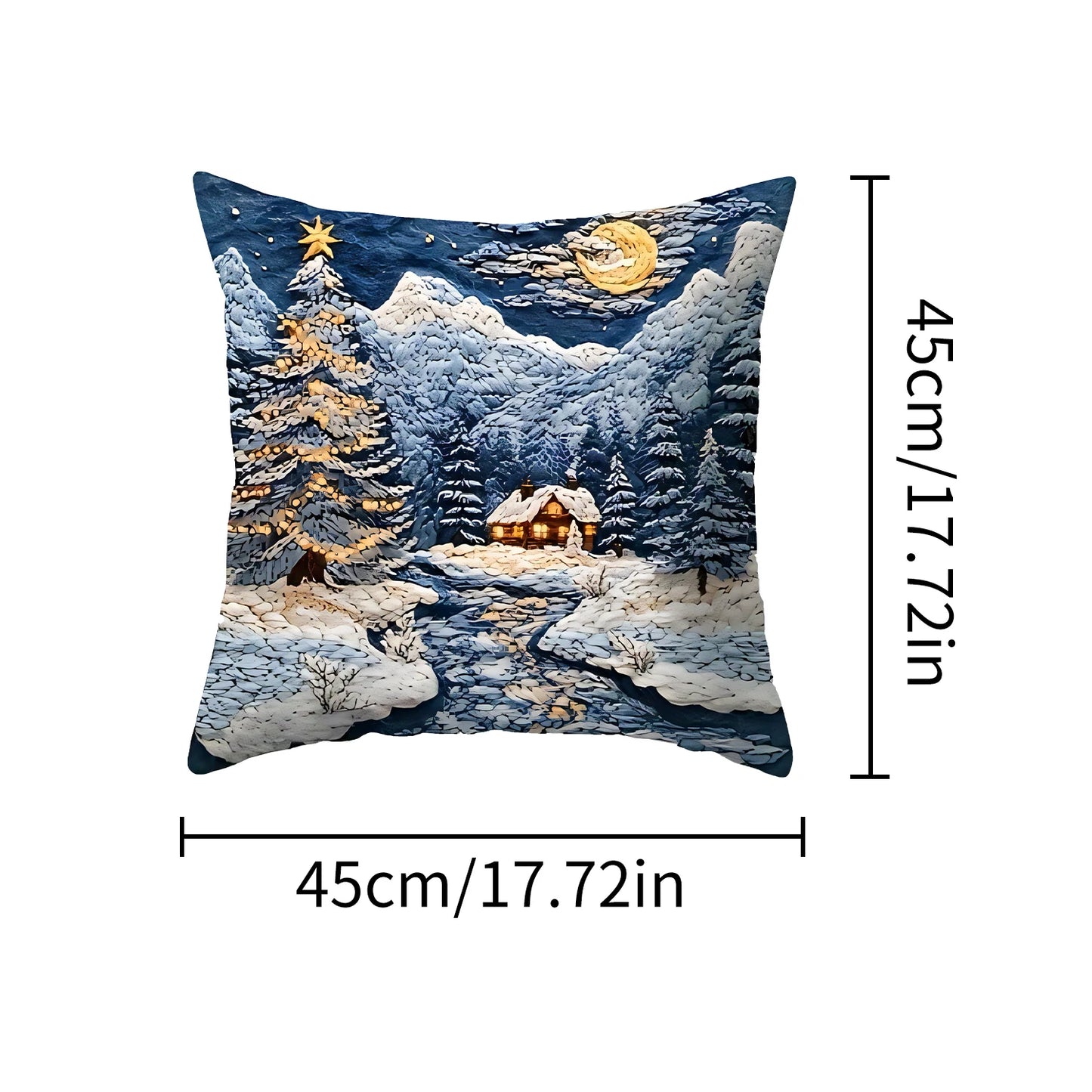 1pcs 2D Christmas Pillow Covers Xmas Party Decor Imitation embroidery Xmas Holiday snow scenery Pillow Cover New Year Gift 2026