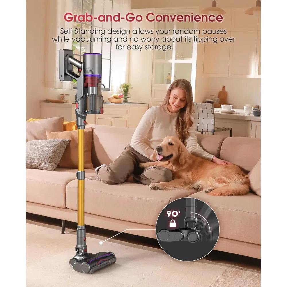 Staubsauger 2025: Cordless-Vacuum 48000Pa 550W - LED Touch Anti-Tangle Collection