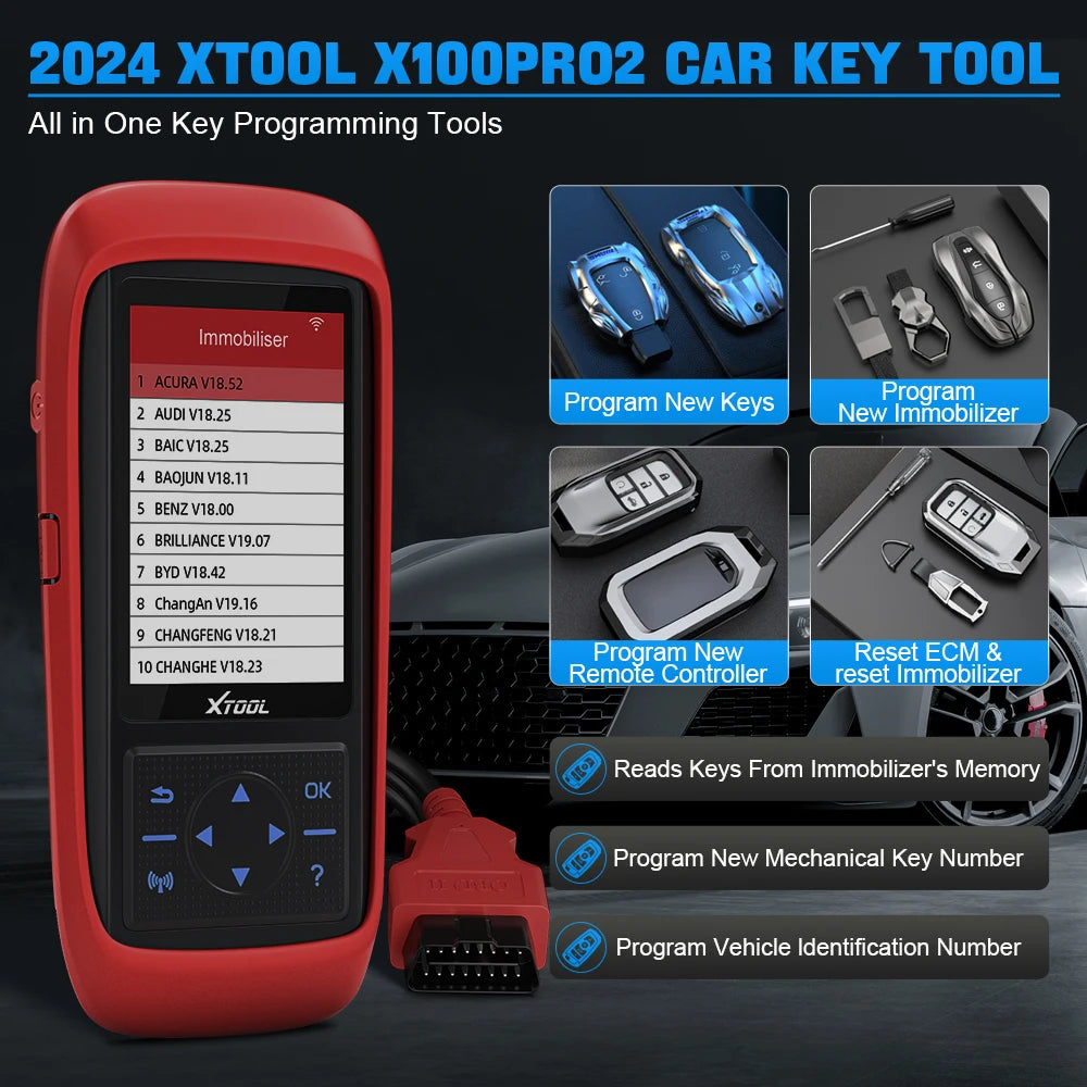 XTOOL X100 Pro2 OBD2 Scanner 2025 - Professional Key Programmer EEPROM Adapter - Auto Diagnosegerät Lifetime Update
