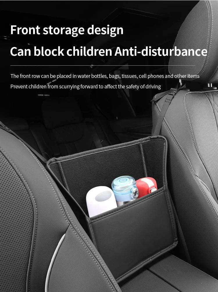 Car Seat Middle Storage Bag PU Leather Car Armrest Hanging Organizer Multifunction Handbag Holder Net Pocket Cup Tissue Storage