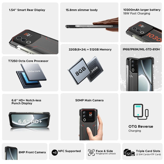 DOOGEE Blade20 Ultra Robustes Smartphone - 10300 mAh, 512 GB, 6,6 Zoll