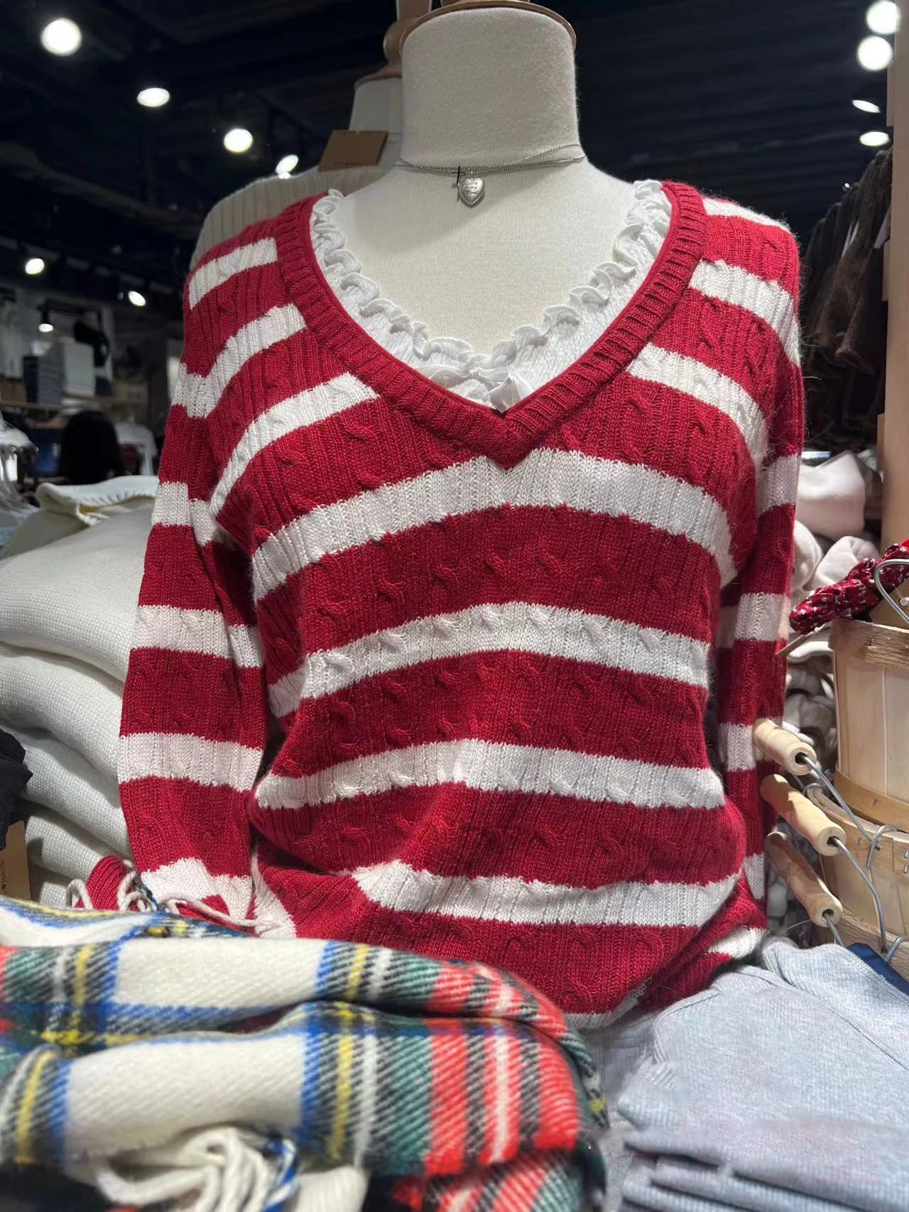 CN Guangdong V-Neck Strickpullover - Baumwollmix Größe M