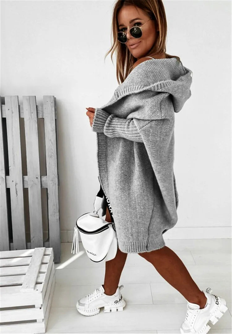 KapuzenPullover Fledermaus-Form - OneSize, 3/4-Ärmel, Stretch