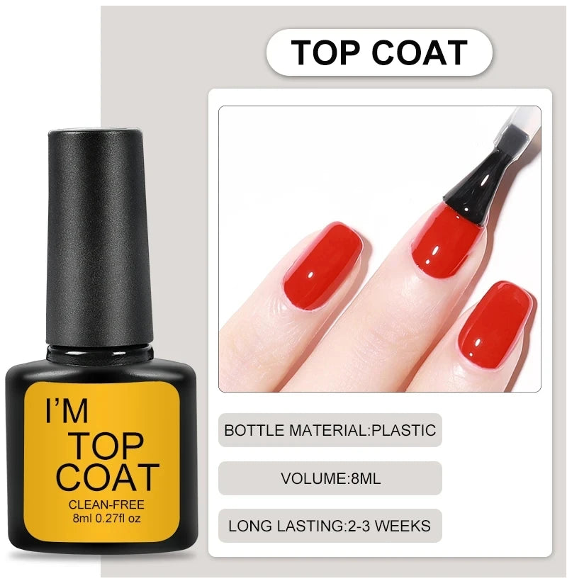 LNWPYH ZYD27 Klarer Gel Top Und Base Coat - 8ml x4 Set