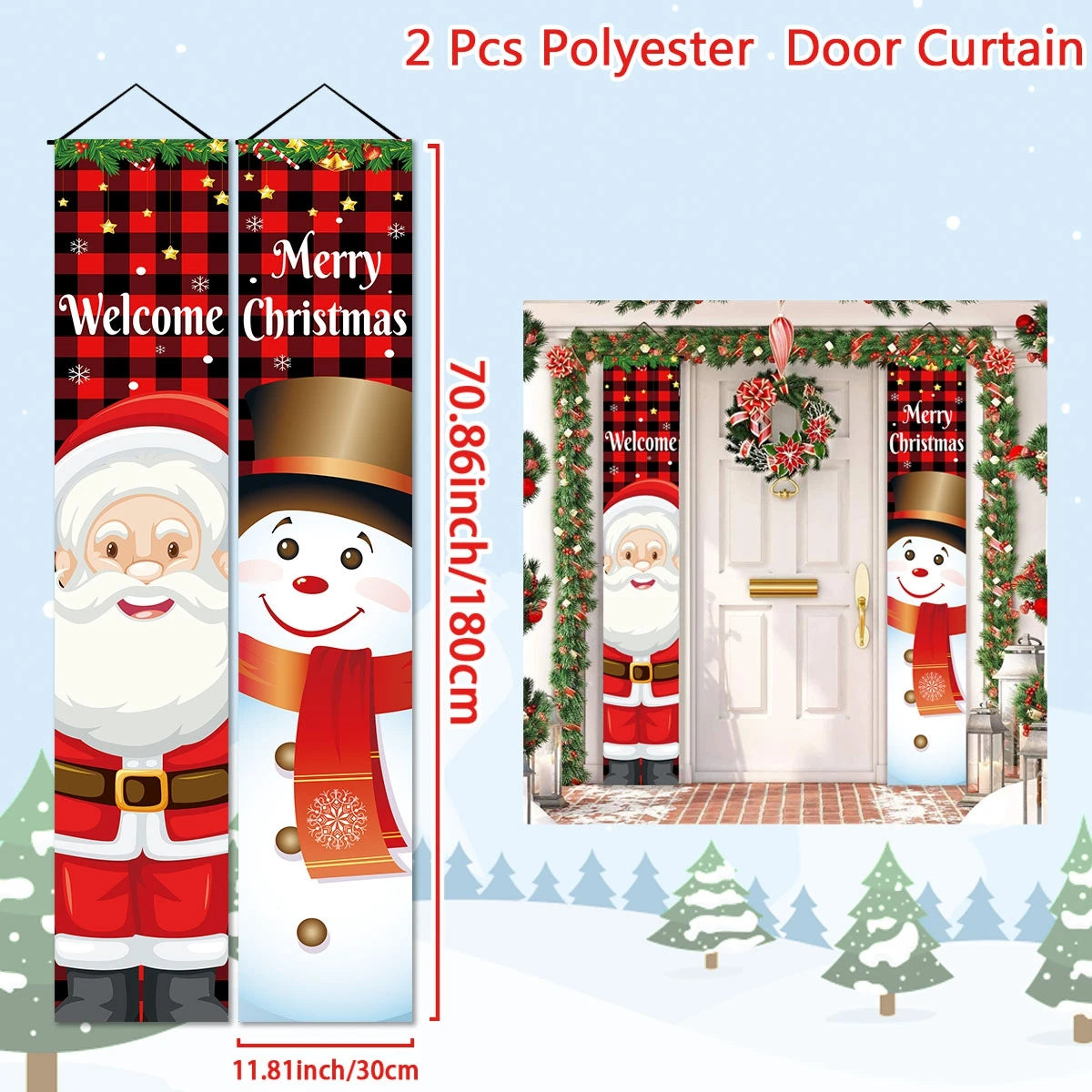 CN Zhejiang Türbanner Weihnachtsdeko - Größe Groß, Polyester