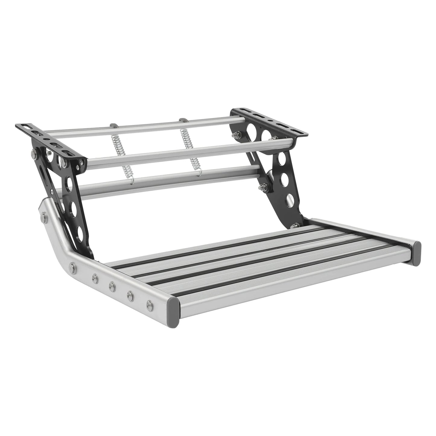 Bymaocar Manual Rv Step with 12v LED Light Aluminum Manual Folding Rv Step Rv Camper Step