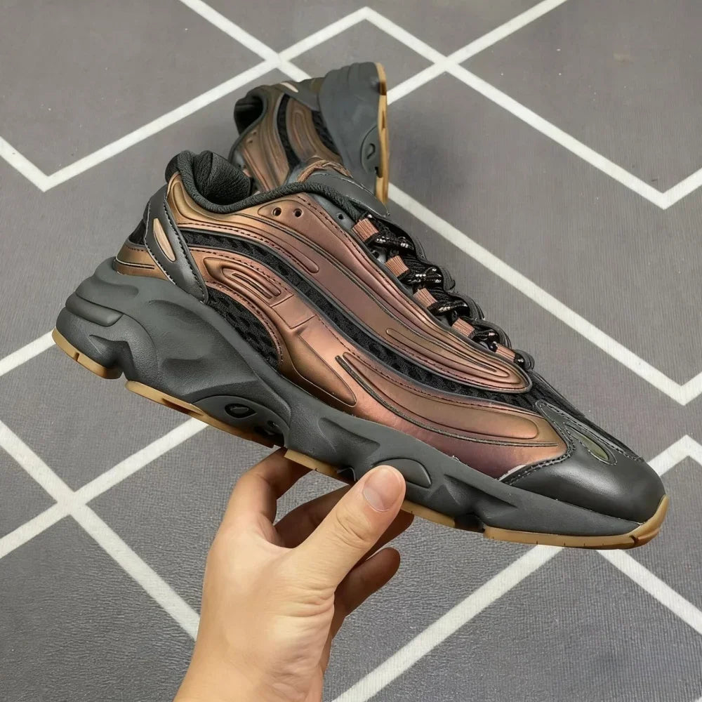 EOENKKY NB1000 Atmungsaktiv Mesh-Leder Laufschuh - Größe Normal, Obermaterial Mesh-Leder, Farbe Grau Silber