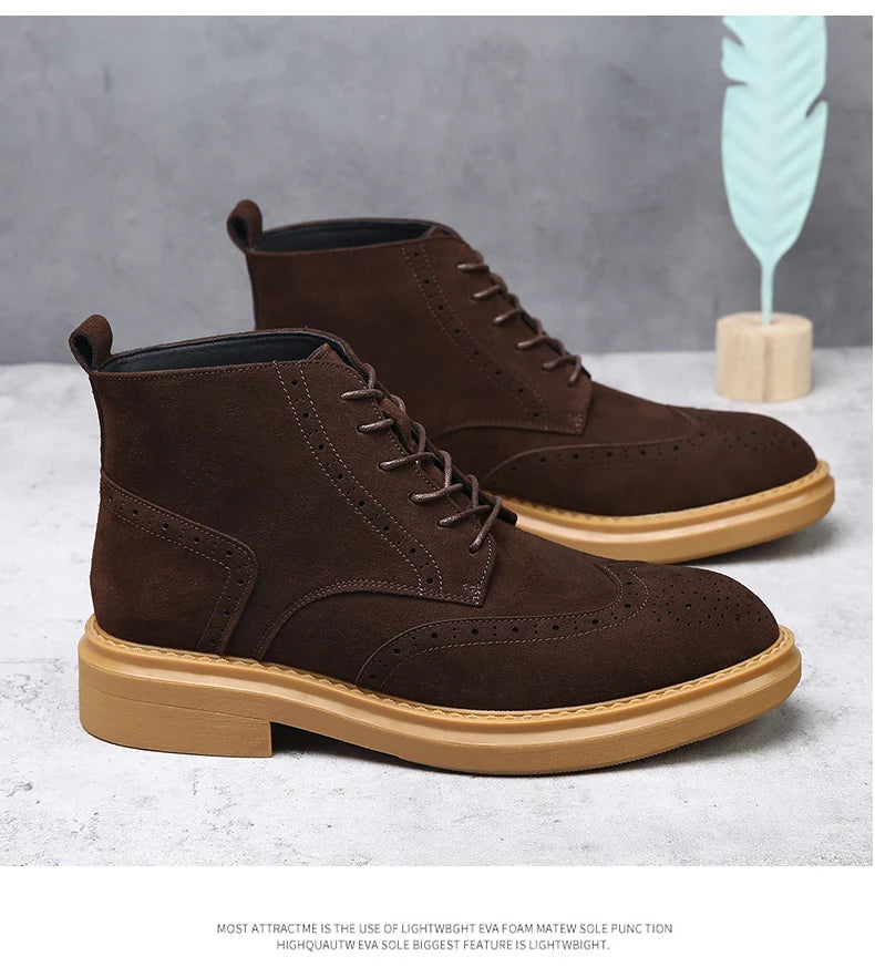 YEISNDOOCN N Vintage Echtes Leder Stiefel - Knöchelhoher Schaft Schnürverschluss Obermaterial Leder