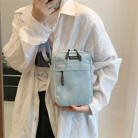 Fashion Cord Frauen Crossbody Tasche 2025 - Casual Sports Student Handy - Kleine Schulter Tasche Einfarbig Weiblich Handtasche Neu