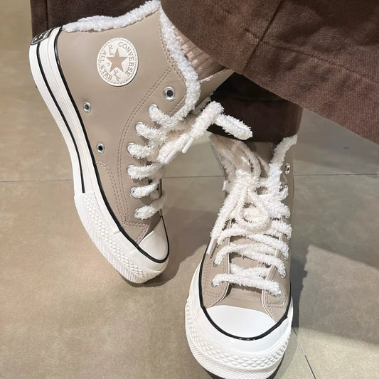 Converse A12450 Teniși Înalți din Pânză Rezistenți la Uzură - Mărime Unisex Material Exterior Poliester Talpă Cauciuc