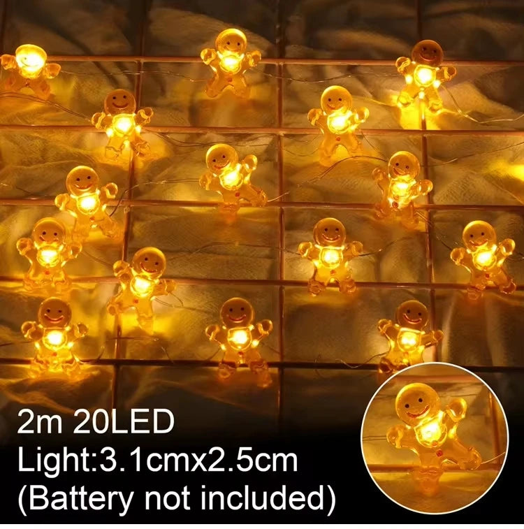 Wayfun Santa Claus LED Lichterkette - Länge 3 m, 20 LEDs, Batteriesbetrieb