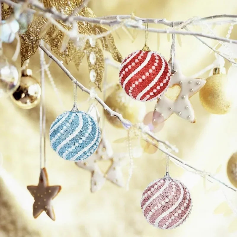 Choice Christbaumkugel Schaum Bruchsicher - Durchmesser 8 cm Weiß Rot