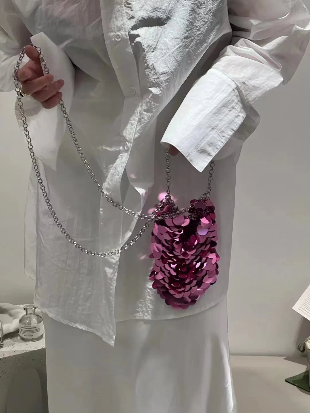 Fashion Sequins Crossbody Bag for Women Designer Metallic Women Handbags Shinny Party Shoulder Bags Luxury Evening Clucth Purses