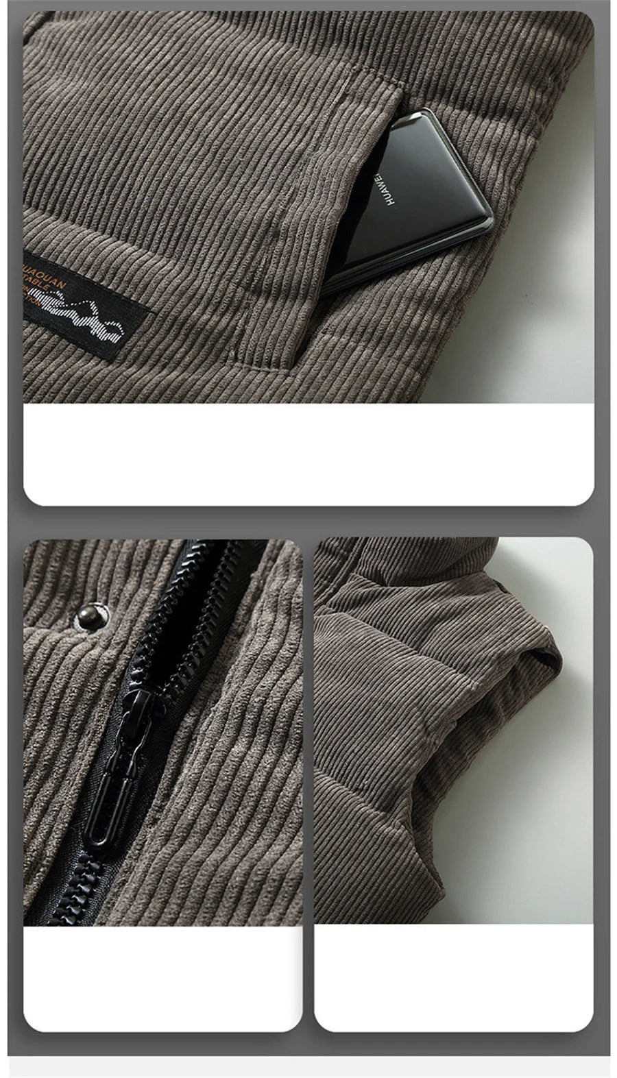 Hebei Weste Warm - Größe 5XL, Corduroy, Gepolstert