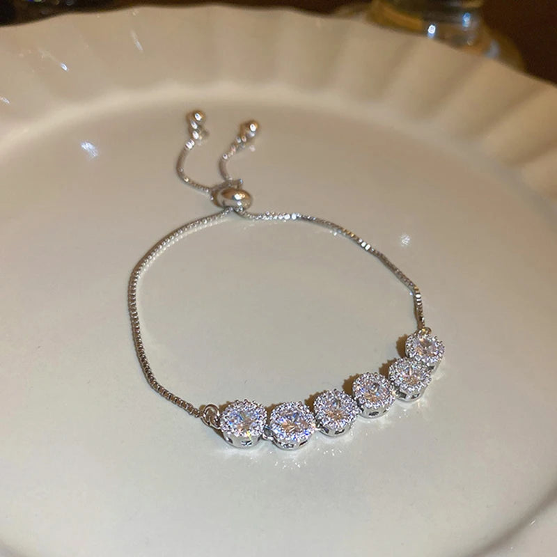 Luxus Klassisch Voller Strass 18K Gold Plattiert Armbänder Für Frauen Funkelnd Einfach Zirkon Armbänder Schmuck Geburtstag Geschenke