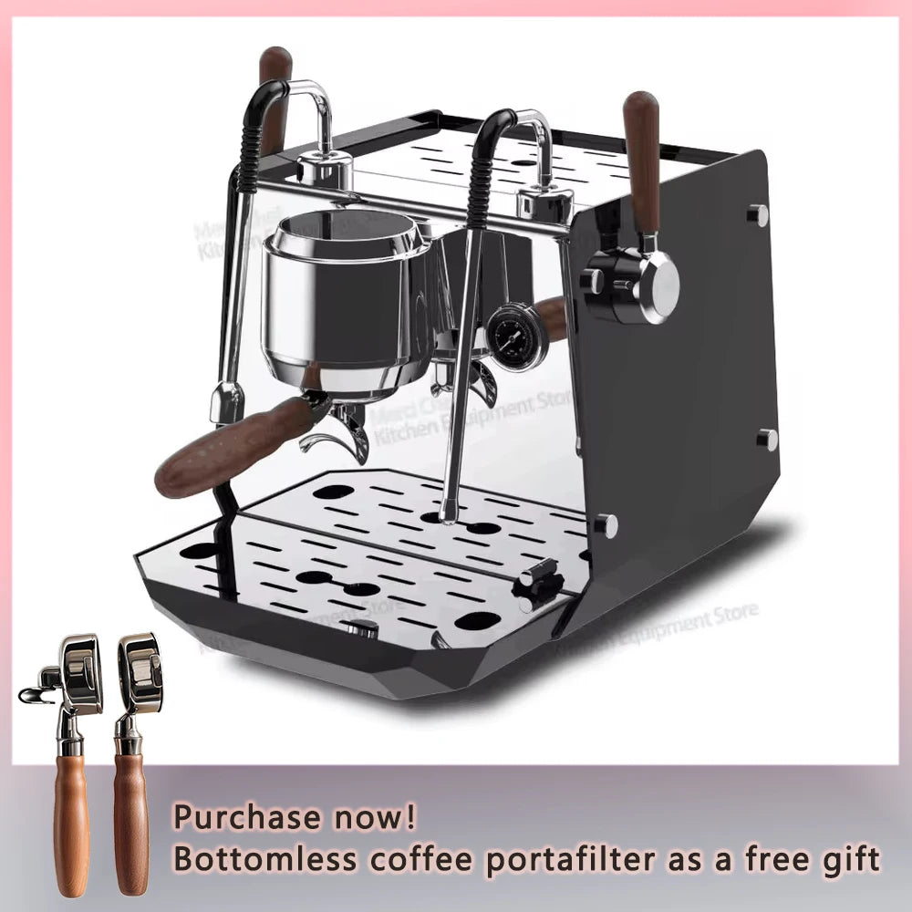 Home/Commerical Espresso Coffee Machine 0.5L+ 1L Boliers PID Temperture Control Connect External Water Source LED Screen 2400W