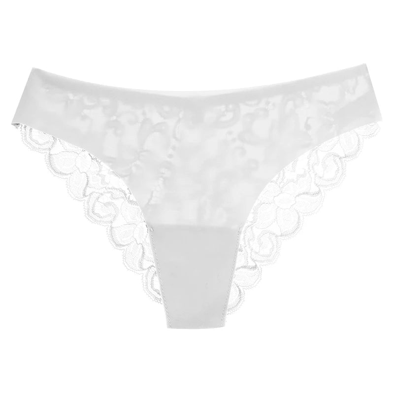 TrowBridge 3PCS Women's Panties Set Sweet Lace Underwear Soft Silk Satin Lingerie French Romantic Woman Briefs Female elegant Panty