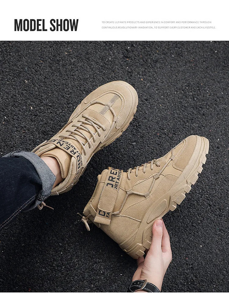 Ghete de deșert UXSTCN - Model tactic ușor - Cu șireturi până la gleznă