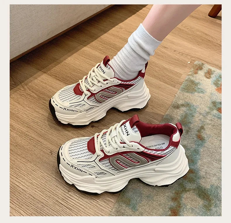 YBQJOO Sneaker Atmungsaktiv - Größe 36-41 Sohle Gummi