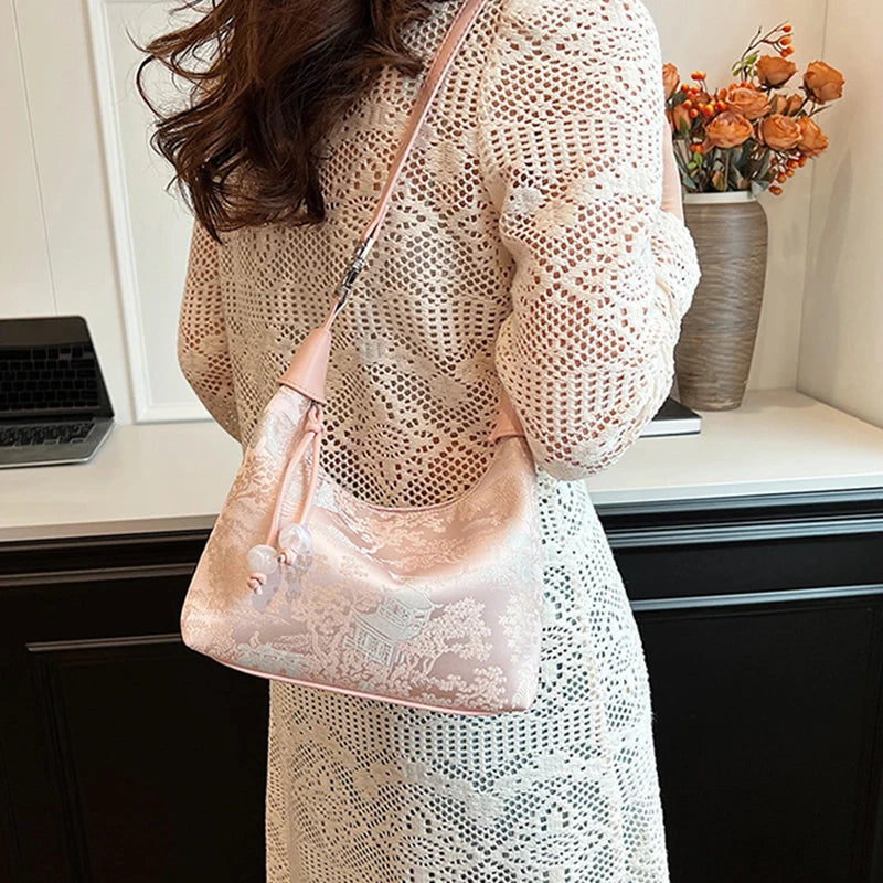 HebeiChoice Crossbody Bestickt - Volumen 2L 22x15cm