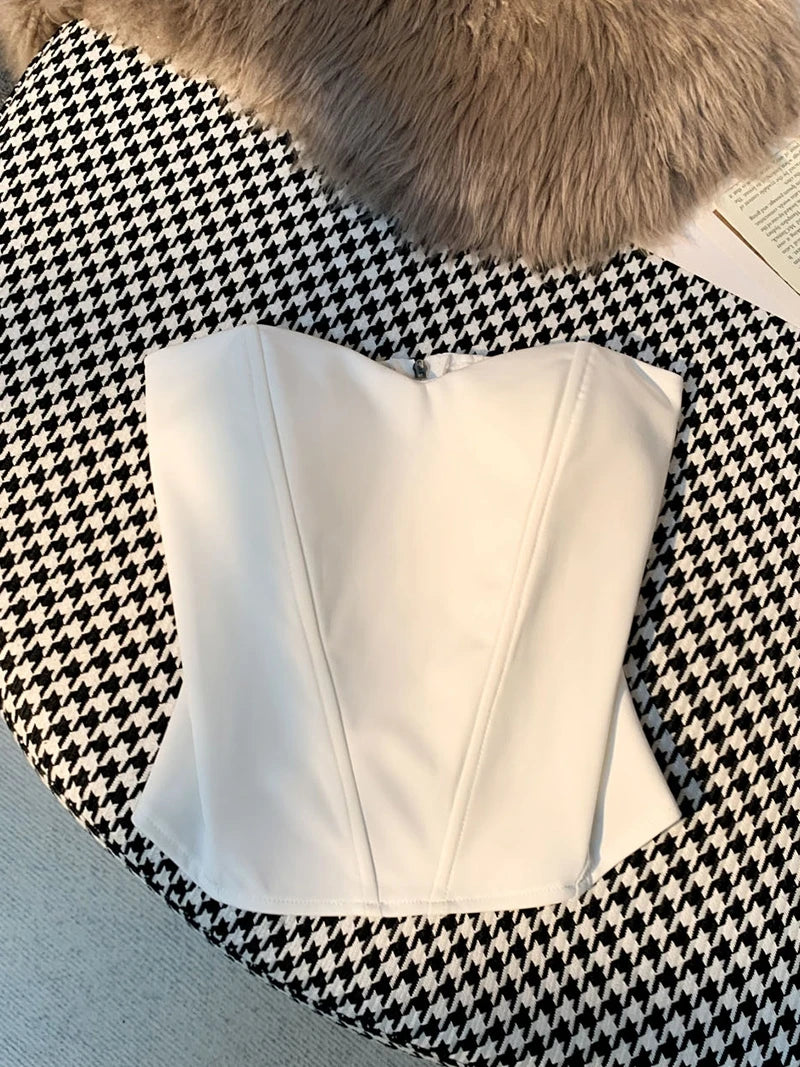 Tanks Tops Women Off-shoulder Outerwear Tube-top Sexy Spicy Girls Summer European Style Streetwear Slim Defined Waist Popular