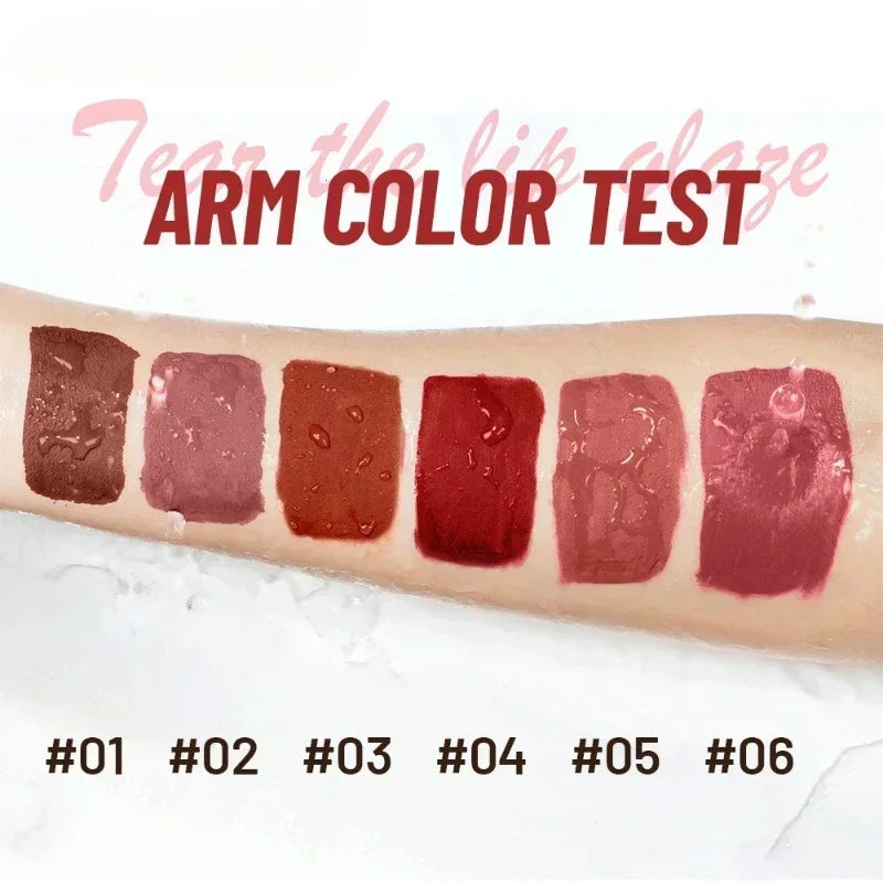 Waterproof Matte Nude Lip Gloss Brown Nude Pigment Dark Red Long Lasting Velvet Liquid Lipstick Women Makeup Lip Glaze 1pcs