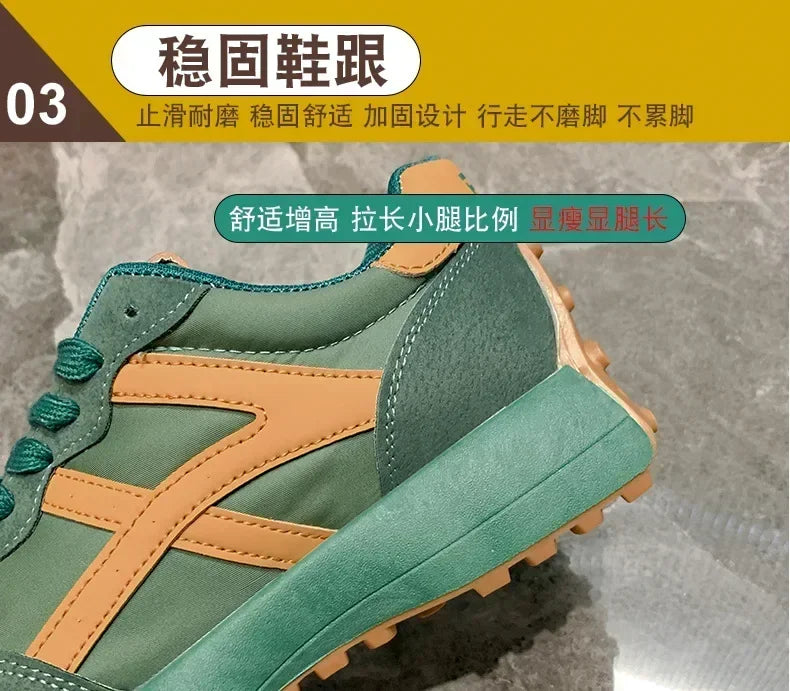 Women Sneakers Leather Luxury Platform Shoes New Fashion Leisure Light Anti-slip Green Running Shoe Fashion Designer Women Shoes