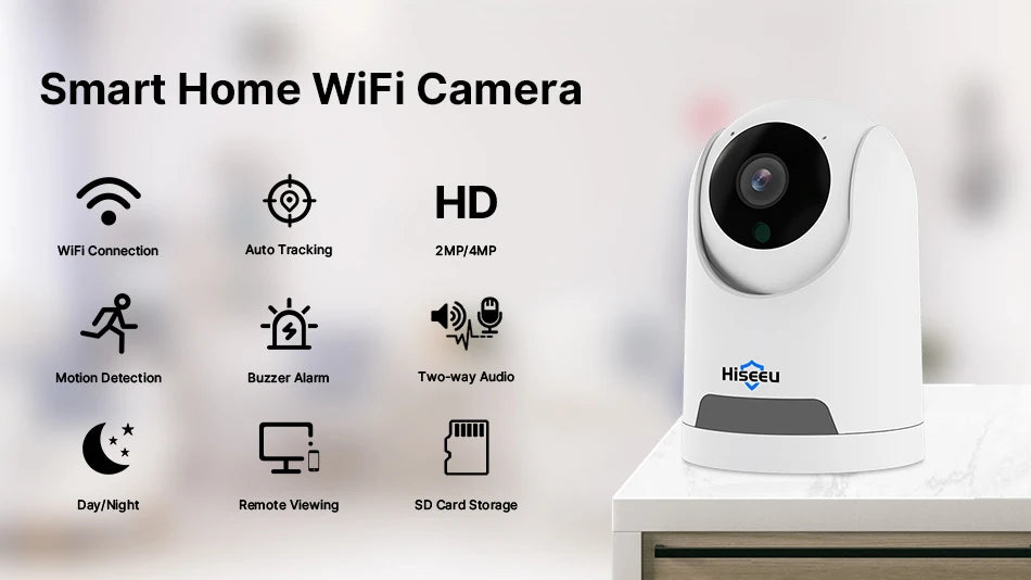 IP-Kamera 2025: Hiseeu 2K 4MP PTZ WIFI Wireless Smart - Home Security Surveillance Two-way Audio Indoor Baby Pet Monitor Collection