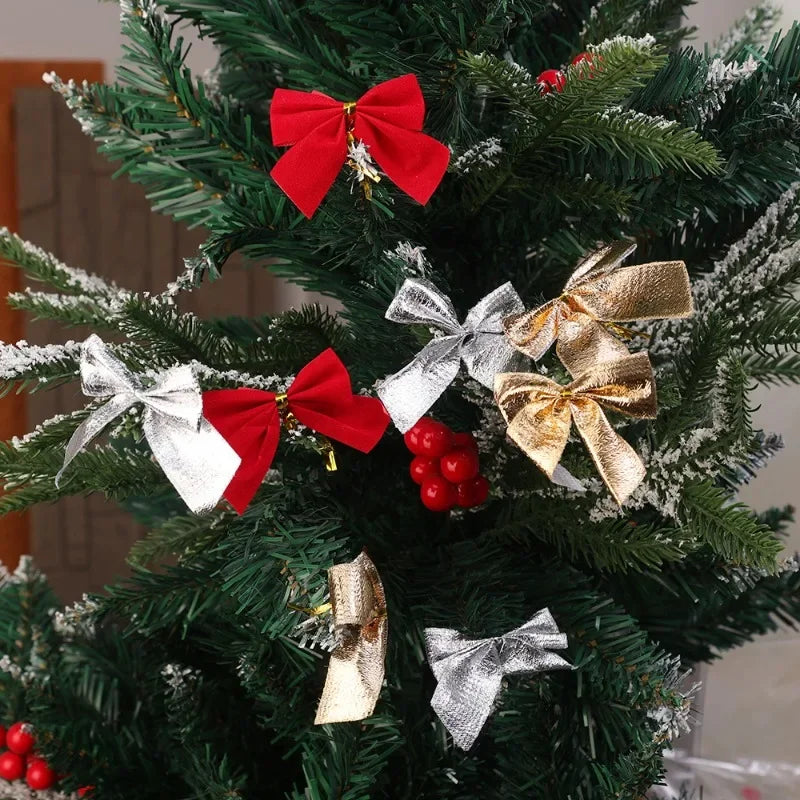 BowKnot RotGold Glänzender - Größe 3 cm, 12 Stück, Kunststoff