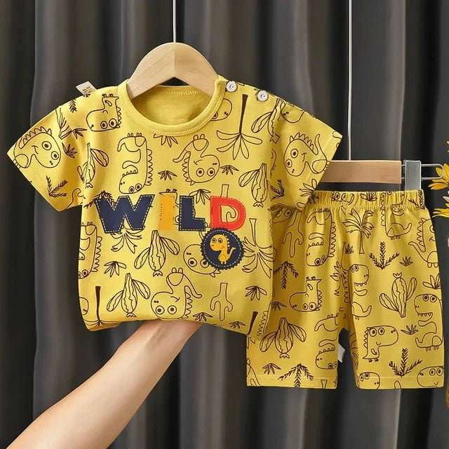 MINISOCN Baby Sommer Kurzarmset - Baumwolle 0-3M Jungen