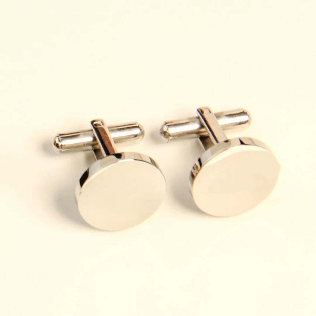 Gentleman Gold Manschettenknöpfe Edelstahl - 2 Stk 12mm