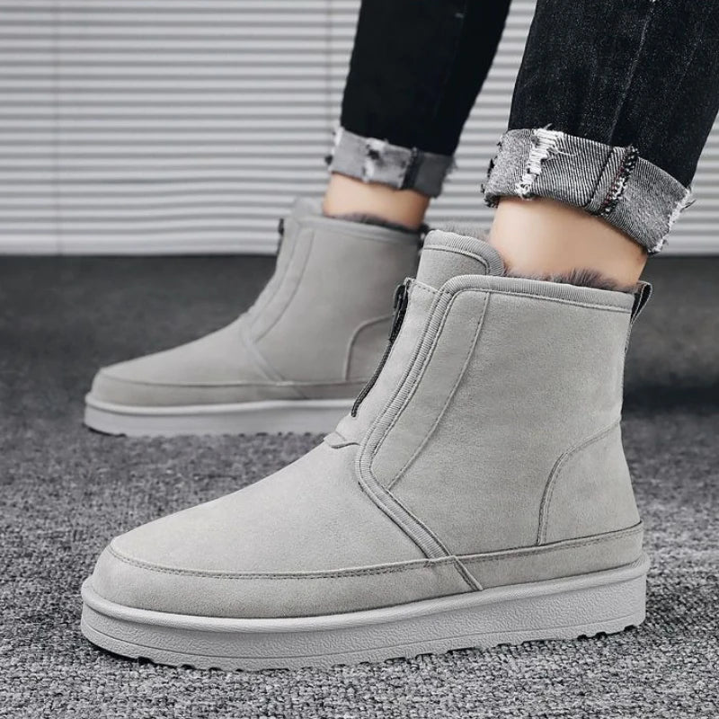 Ghete de iarnă Shangkaka, căptușite călduros - fermoar, căptușeală din pluș, talpă antiderapantă