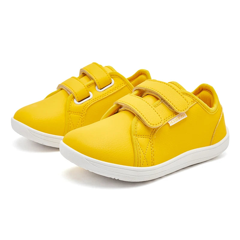 HOBIBEAR Kinder Barfuß Schuhe 2025 - Klein/Groß/Kind Weite Zehen Minimalistische Sneaker - Leichtgewicht Klettverschluss Kunstleder Schuhe
