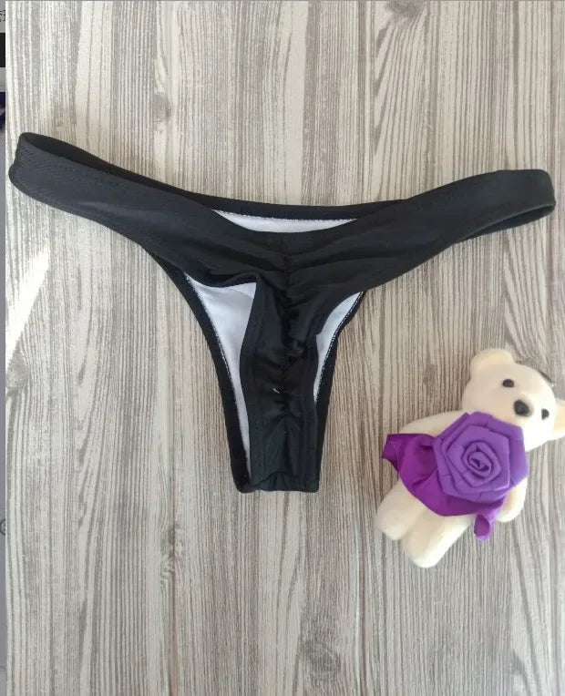 COZOK Bikini-Höschen 2025 - Brazilian Tanga Bottom in Weiß & Schwarz