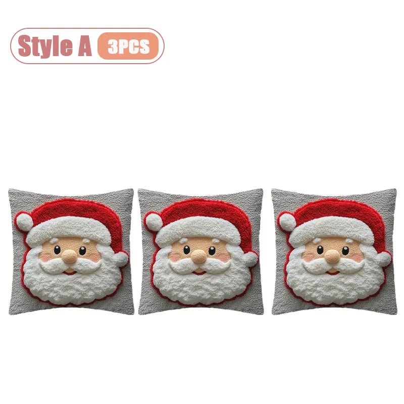 Christmas Pillow Cover Snowman and Reindeer Digital Print Sofa Cushion for Home Office and Living Room Festive Decoration