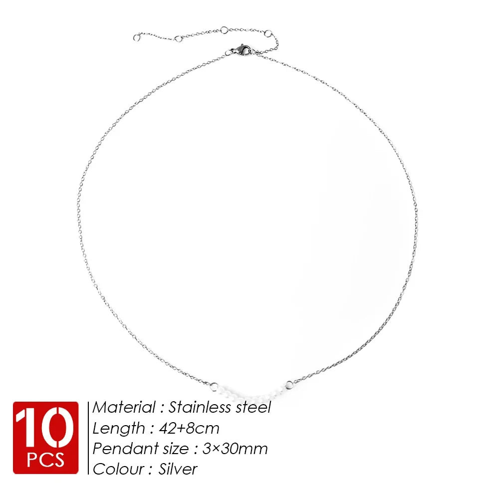 Magic Fish Delikate Halskette - 10er Set Edelstahl Perle