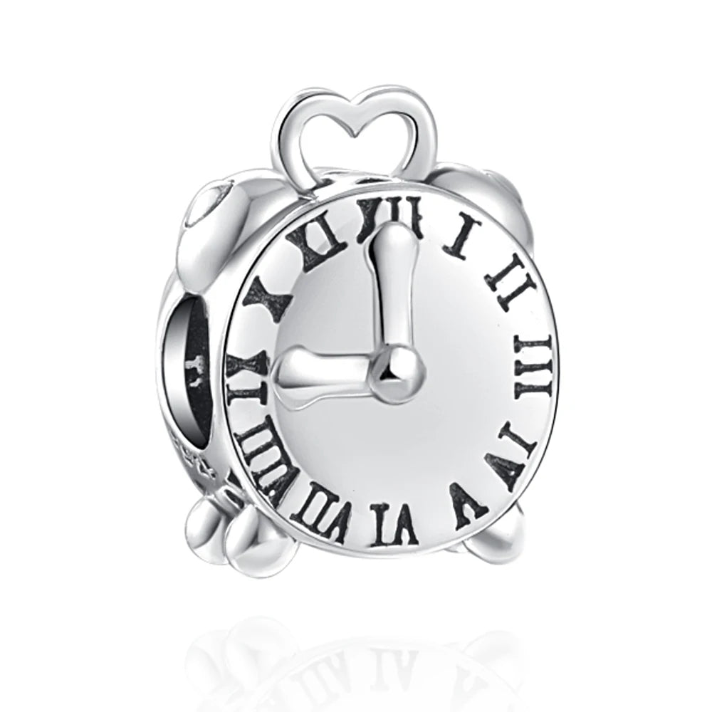 Neue 925 Silber Lernhilfe Schultasche Uhranhänger Charms Beads Fit Original Pandora Armband DIY Schmuck Für Frauen 2024
