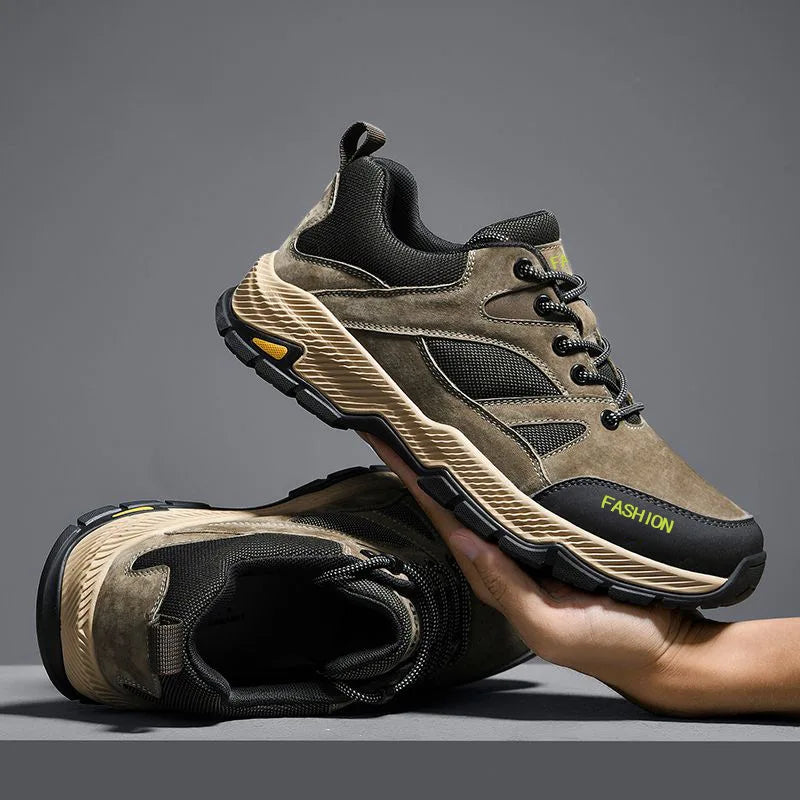 Men Sneakers Casual Breathable Hiking Walking Shoes Man Outdoor Fashion Leather Anti-slip Climbing Trekking Sneakers Footwears
