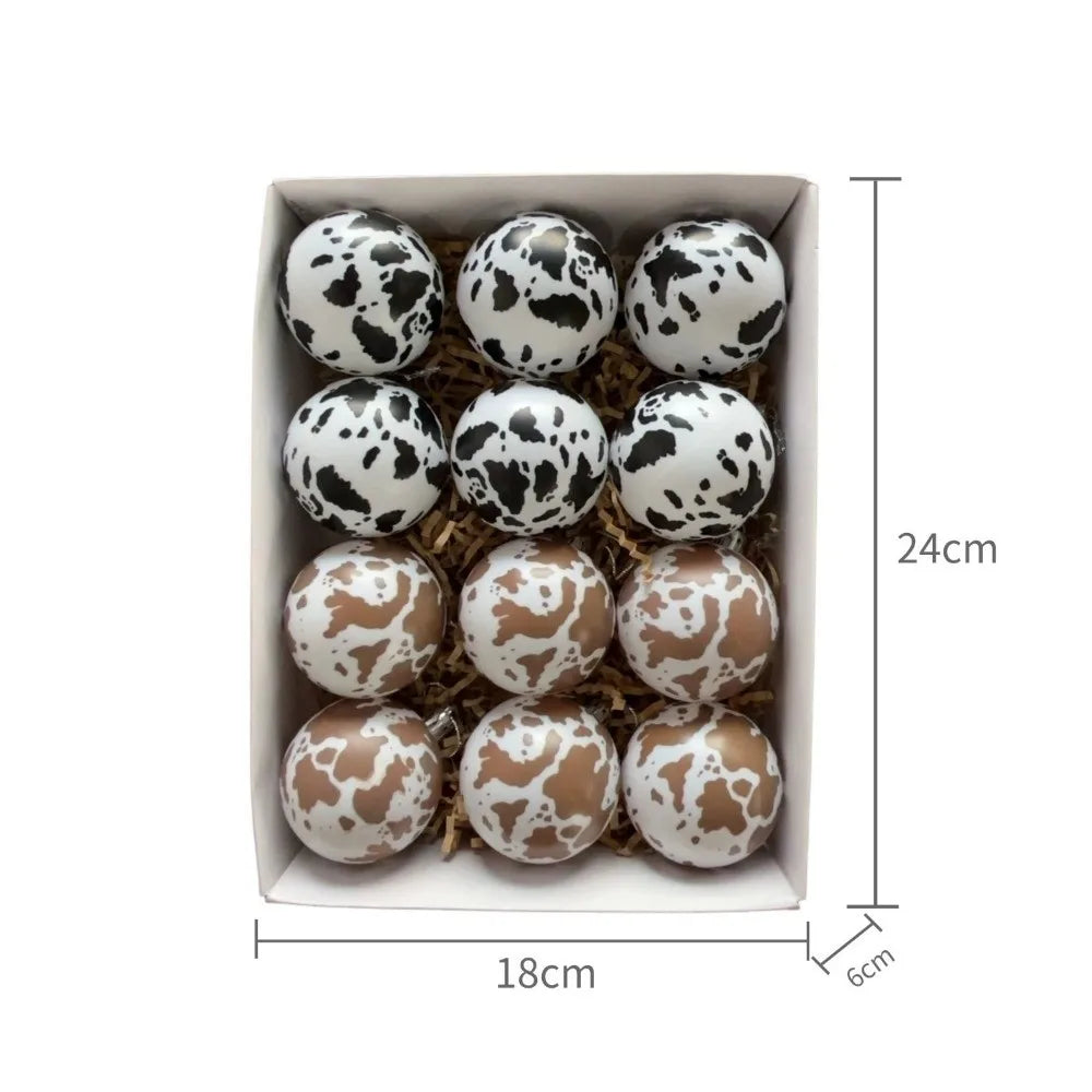 CowPrint Ball Ornament Bruchfest - Kapazität 12/24, Größe 6 cm, Leistung 0 W