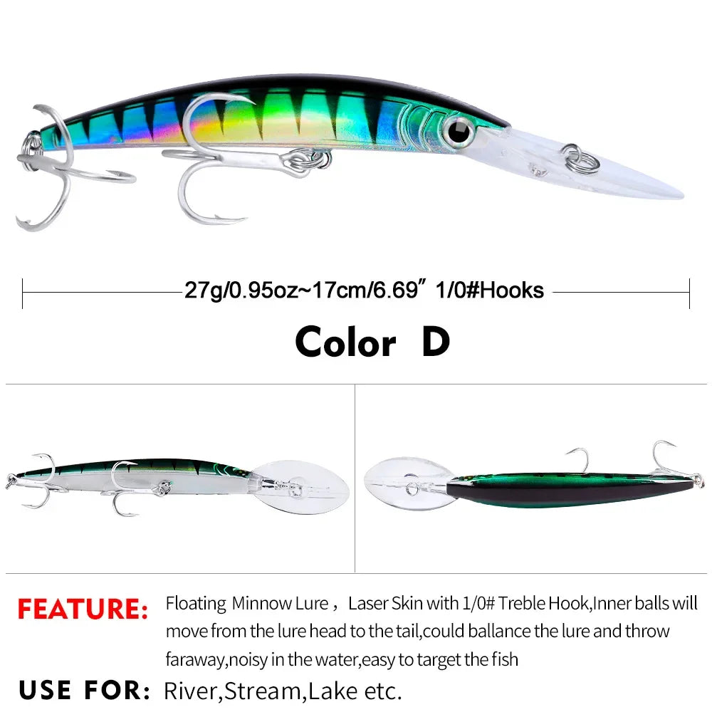 KNCONAN Minnow Köder Tieftaucher - 17cm 27g Kunstköder